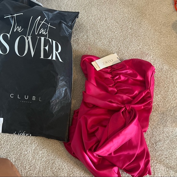 CLUB LONDON PINK BOW DRESS - Picture 7 of 7